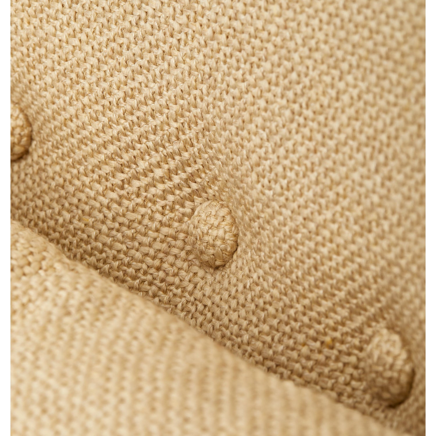 Peggy Chair mit beigem Stoffbezug und weichem Sitzkissen