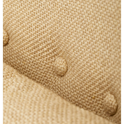 Peggy Chair mit beigem Stoffbezug und weichem Sitzkissen