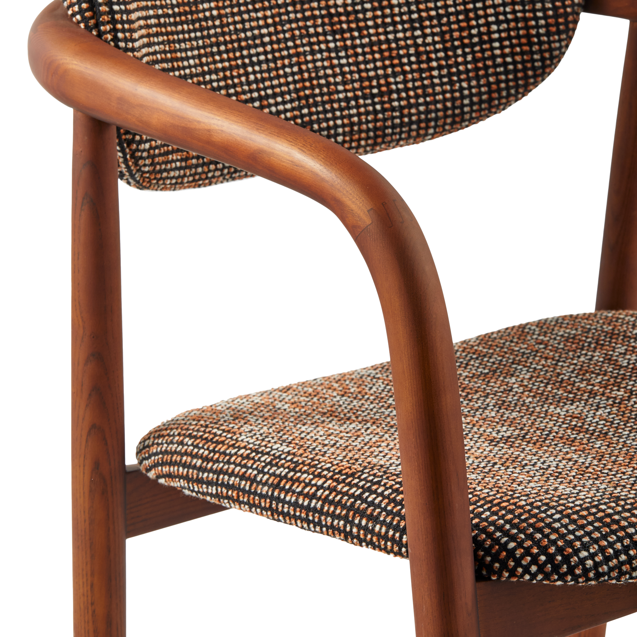 Speckled Henry Chair von Polspotten mit braun gemustertem Stoffbezug
