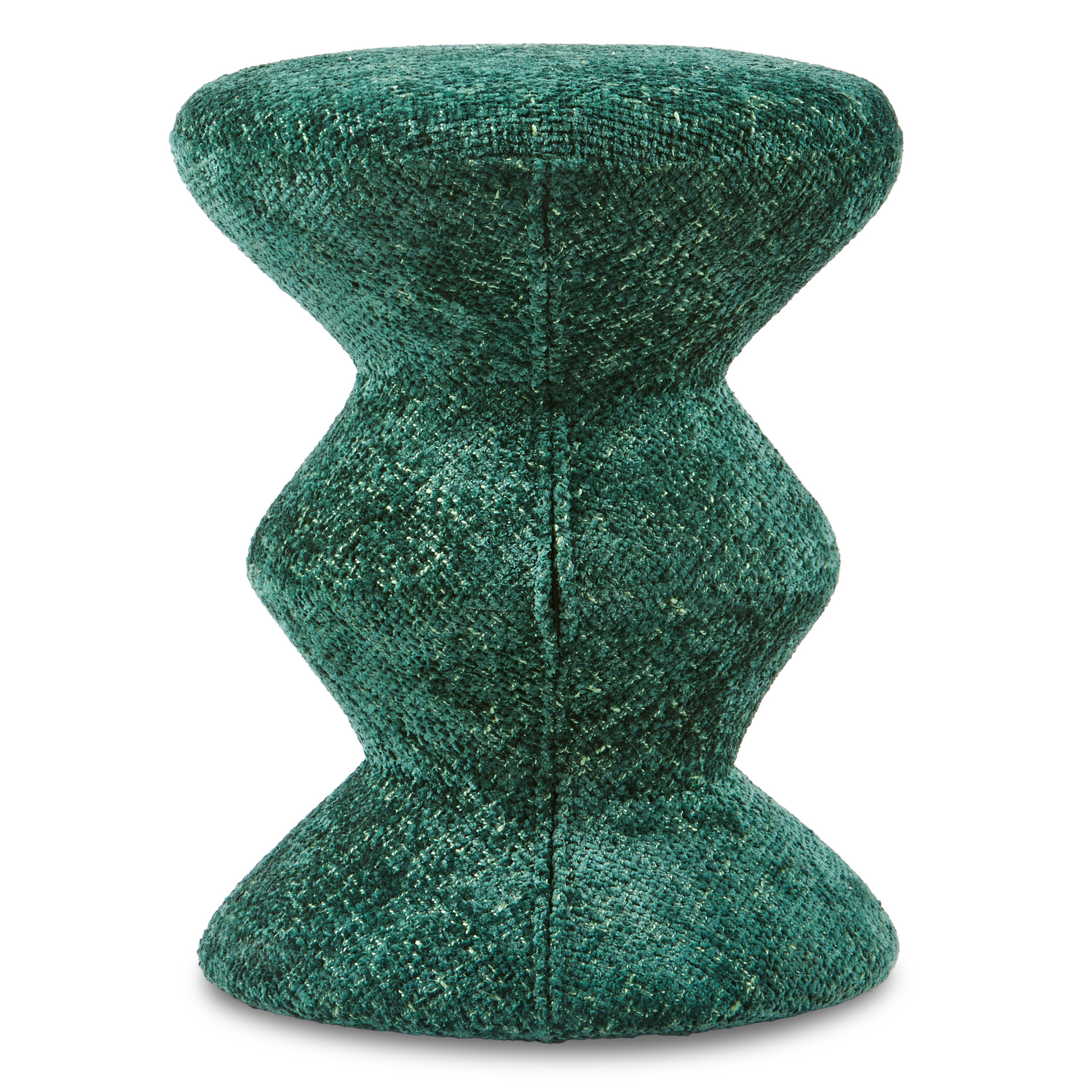 Grüner Polsterhocker Zig Zag mit stabilem Metallrahmen