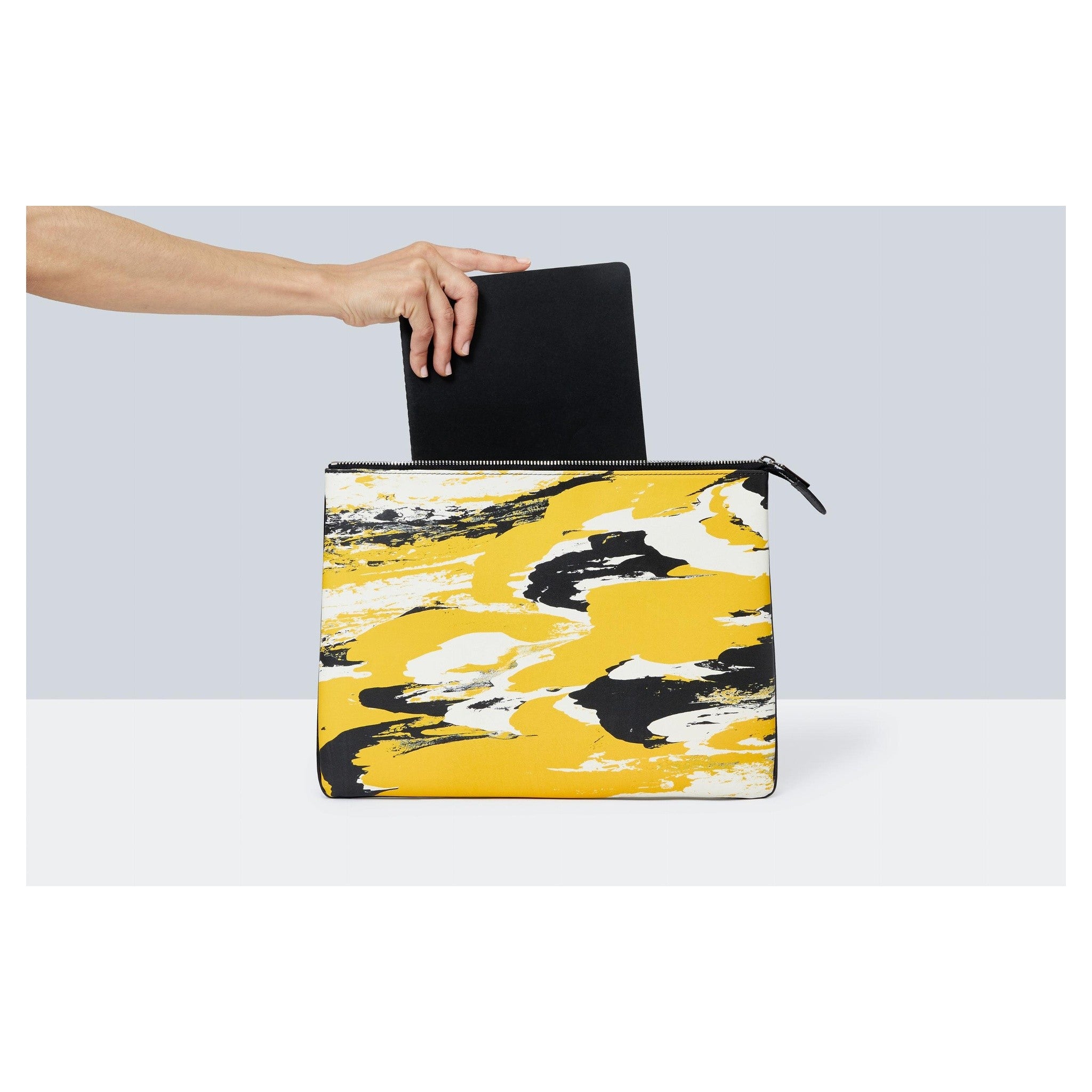 Pouch Gio Ponti stilvolles Leinenfutter und Reißverschluss