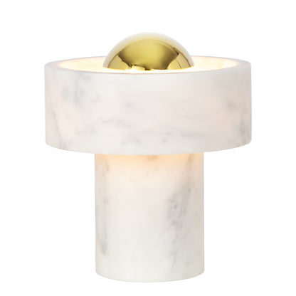Stone Portable Table Lamp with Gold Dome - Tom Dixon
