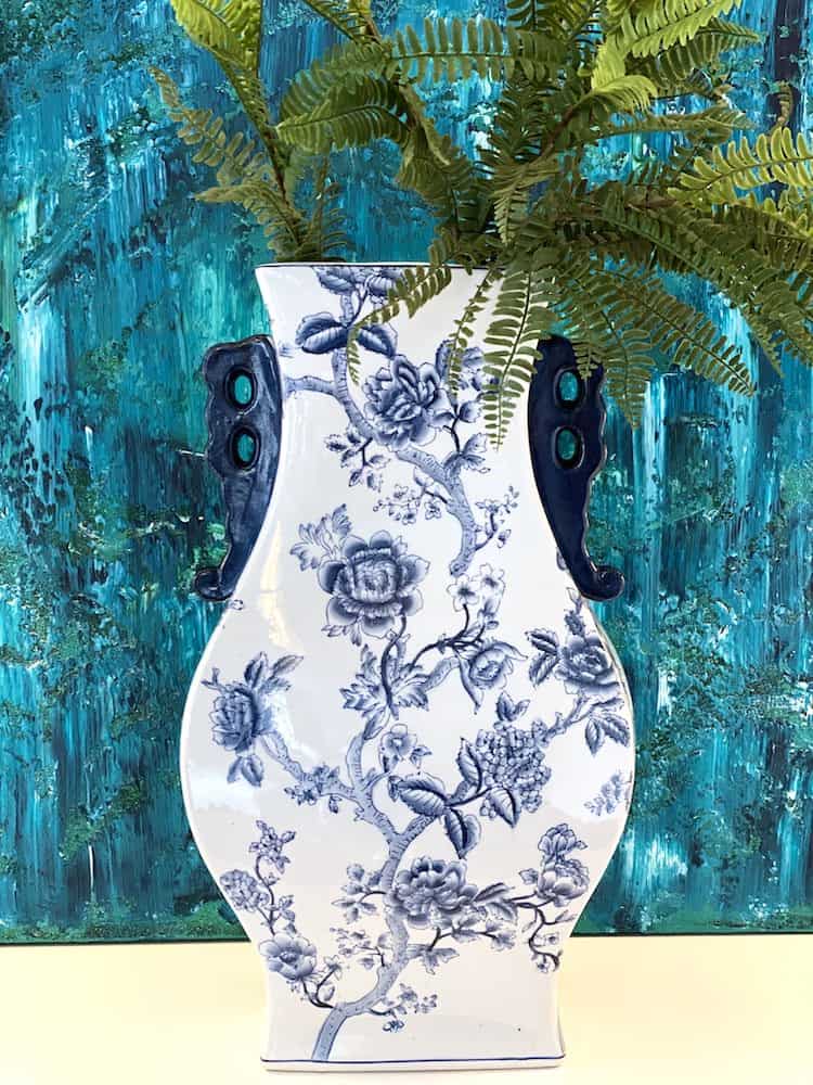 Vase JASMIN blau-weiss