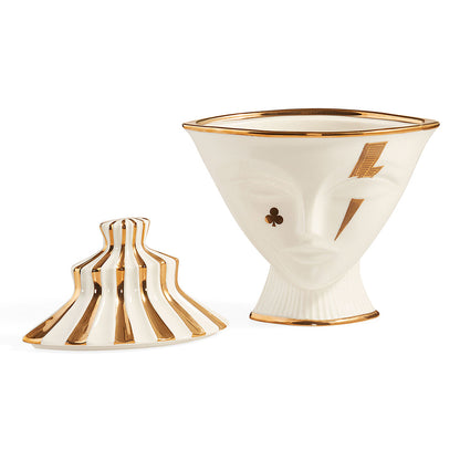 Pozellandose GILDED MUSE GIULIETTE BOX weiß/gold von Jonathan Adler