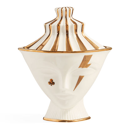 Pozellandose GILDED MUSE GIULIETTE BOX weiß/gold von Jonathan Adler