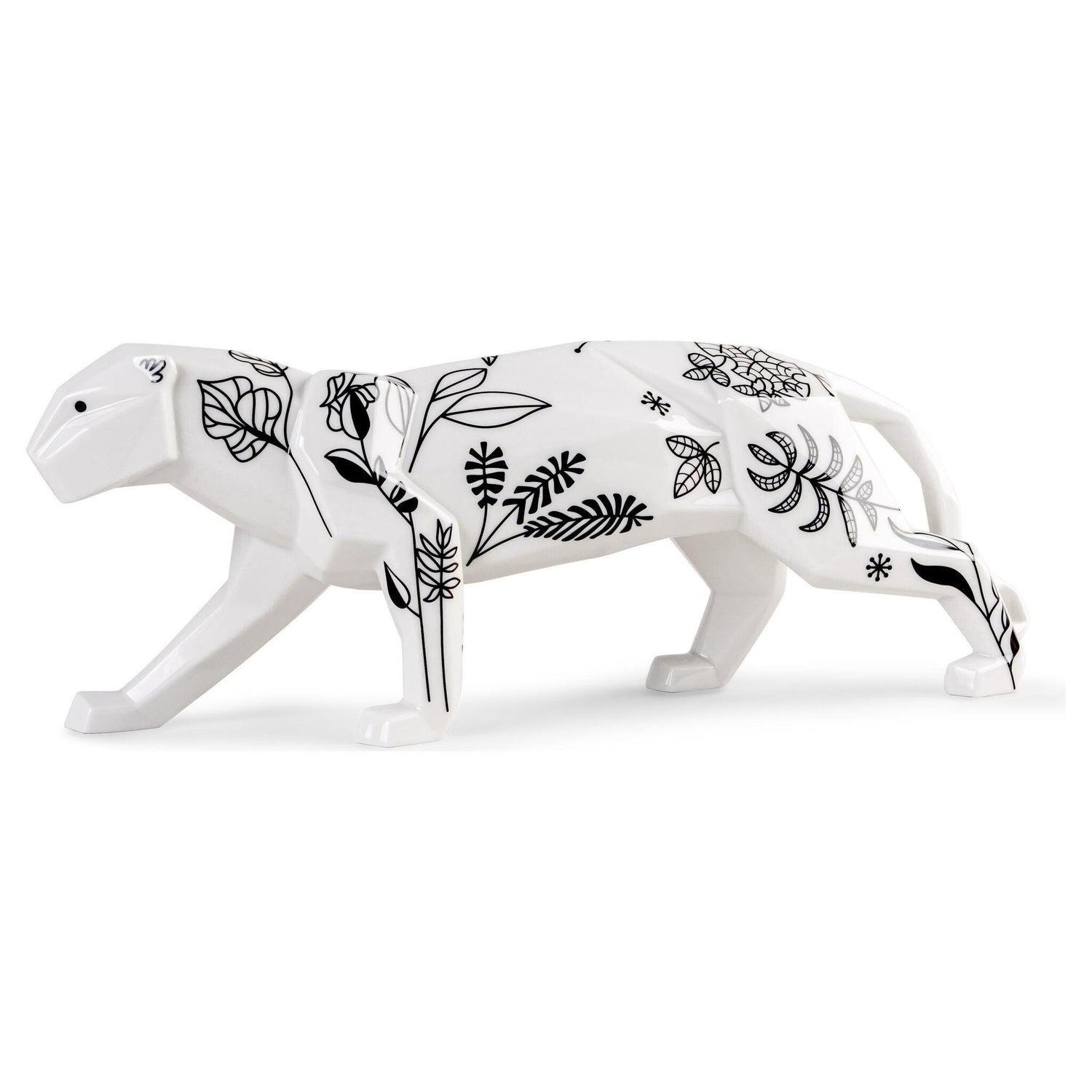 Handgefertigte Porzellan Panther Skulptur Origami Kollektion