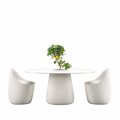 Outdoor Sitzgruppe Cobble Table 160 in der Farbe weiss