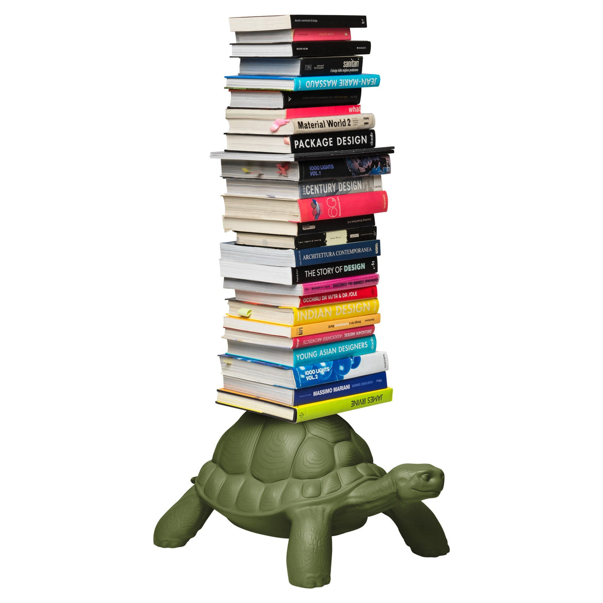 Skulpturales Bücherregal in Schildkrötenform in Grün von Qeeboo