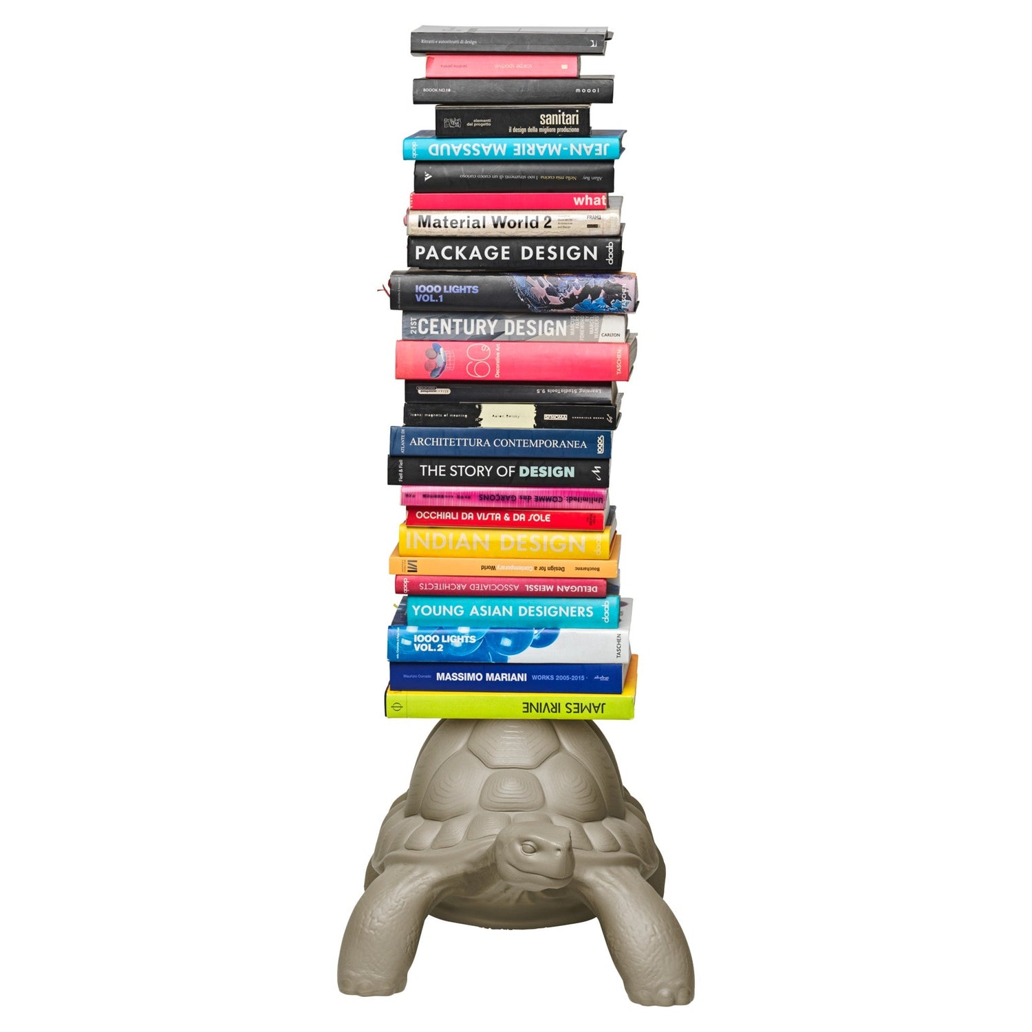 Skulpturales Bücherregal in Schildkrötenform in Grau von Qeeboo