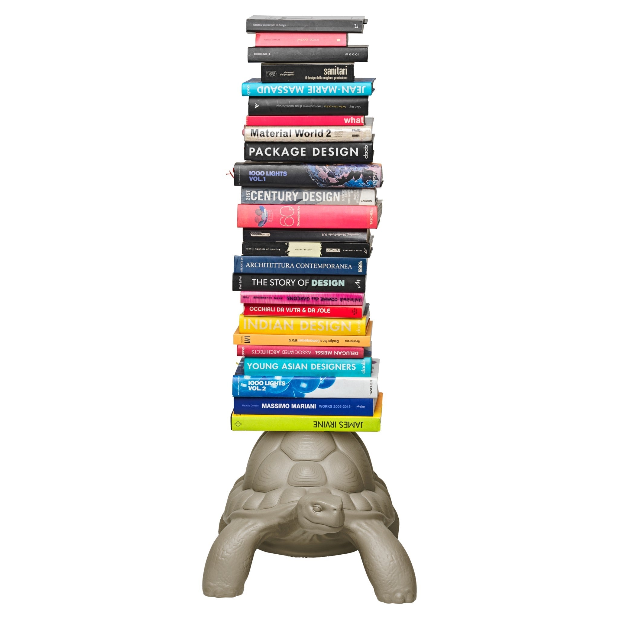 Skulpturales Bücherregal in Schildkrötenform in Grau von Qeeboo
