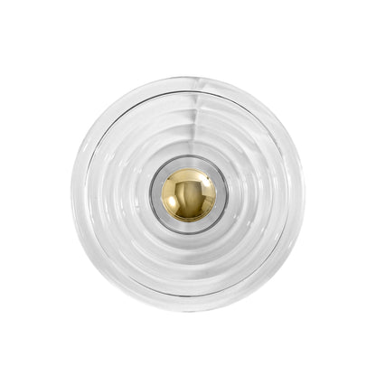 Skulpturale Wand- und Deckenleuchte aus gepresstem Glas mit goldener Kappe - Surface Large Tom Dixon