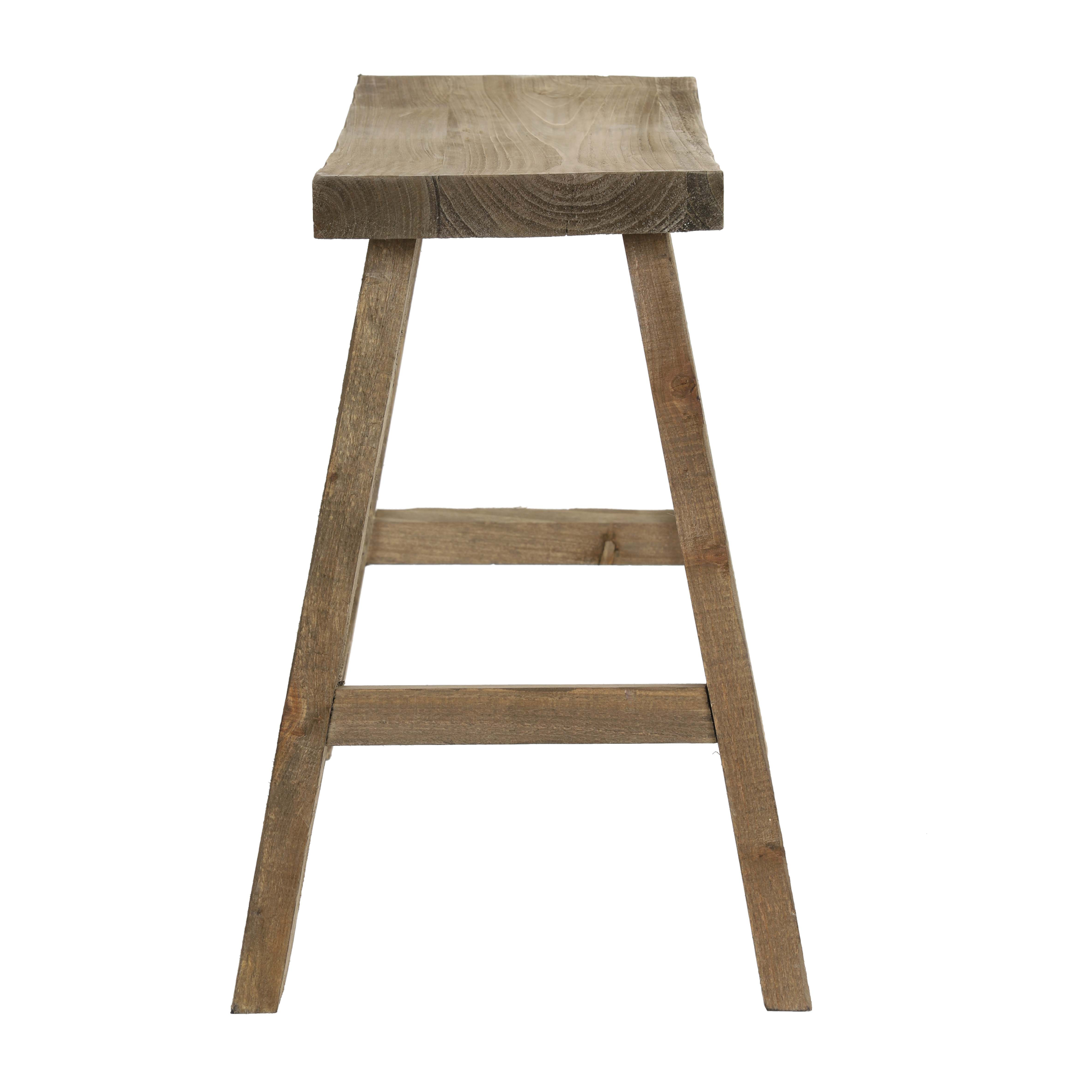 Holzstruktur und Details der Oberfläche des Hockers SANZA