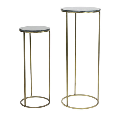 Säulen RICARDO grün Marmor + antik Bronze von Light and Living