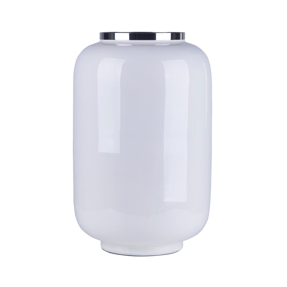Vase SAIGON L in weiss/ silber 40 cm