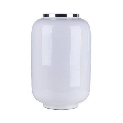 Vase SAIGON L in weiss/ silber 40 cm