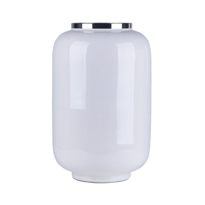 Vase SAIGON L in weiss/ silber 40 cm