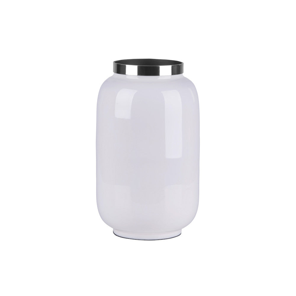 Vase SAIGON S in Weiss/ Silber 20 cm