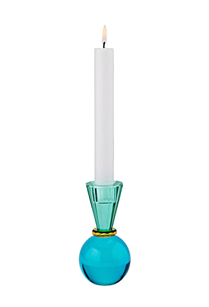 Kerzenhalter SARI Kugel in grün, blau