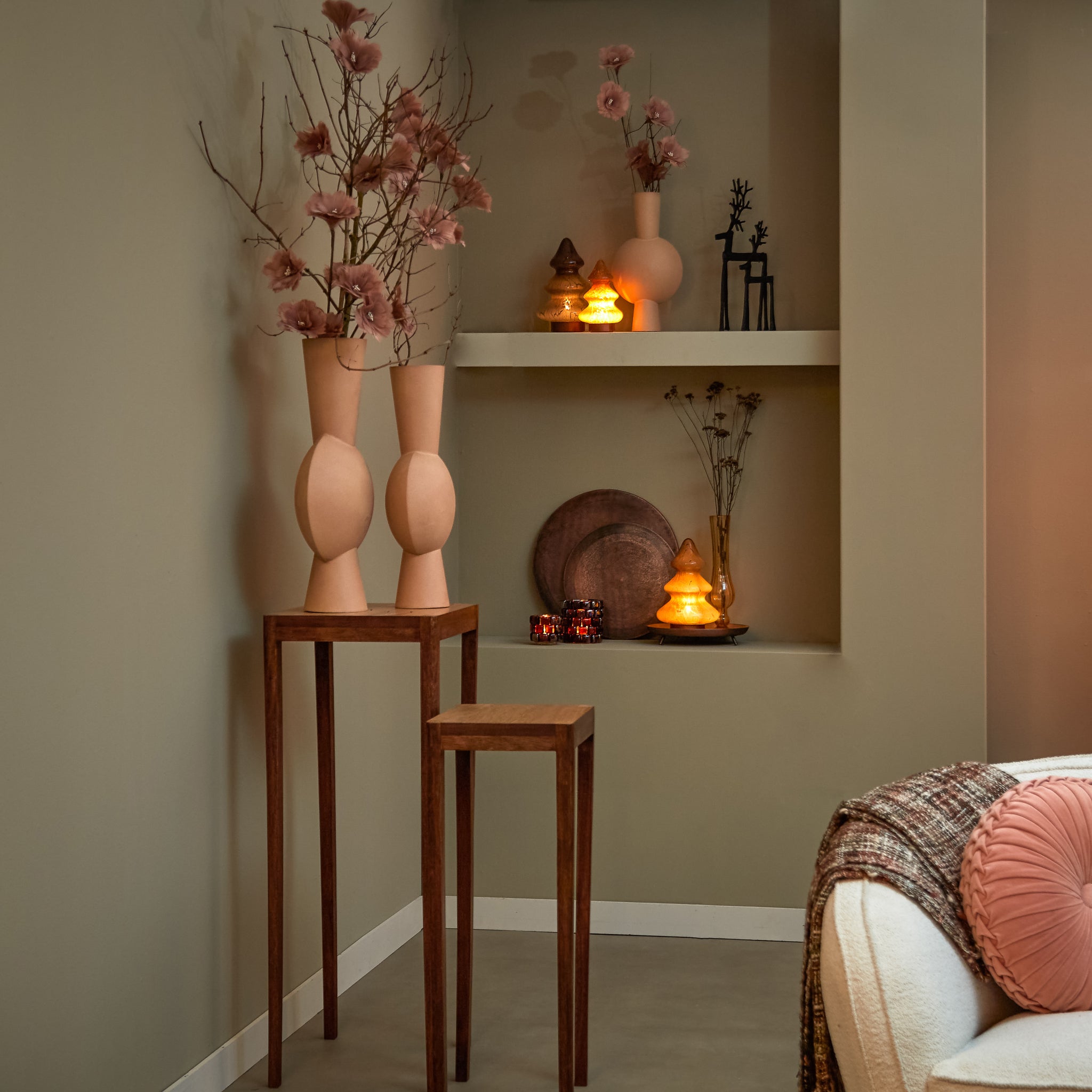 Conjunto de columnas STIJN de madera de mango, marrón