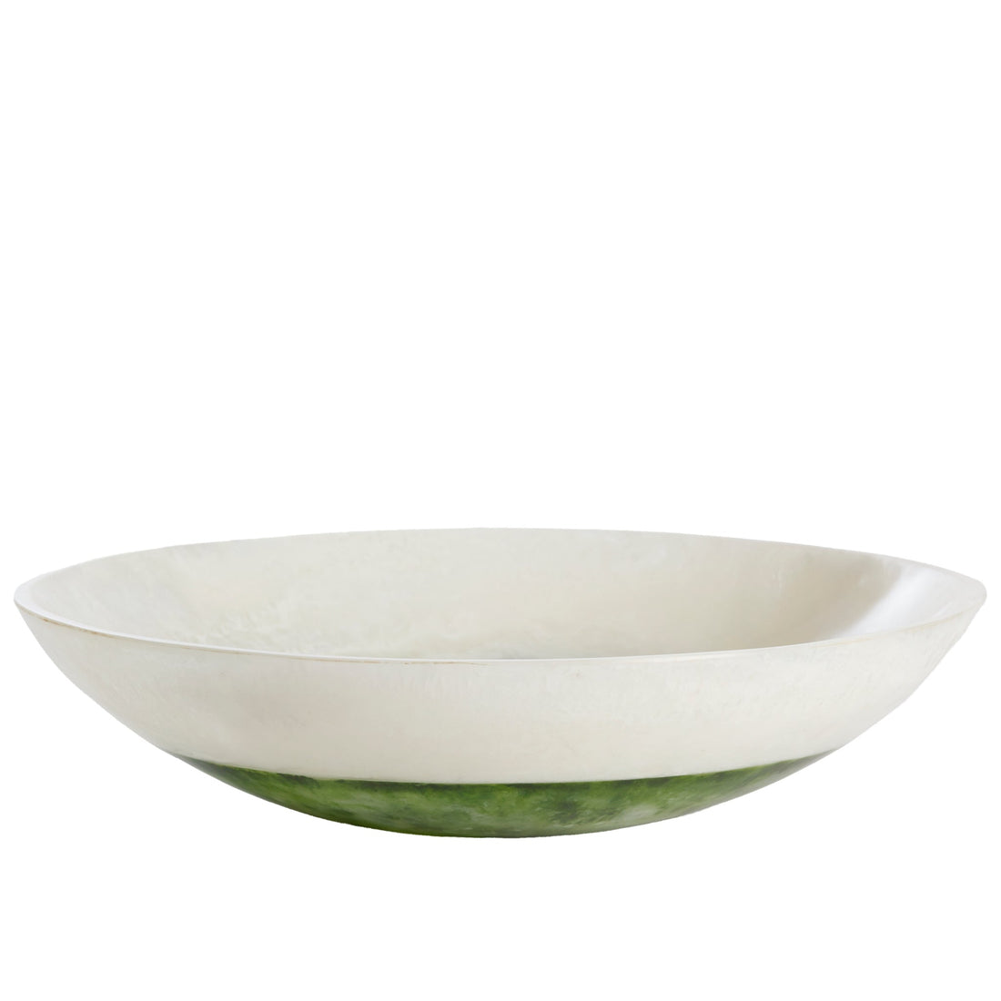 Schale BINANGA Ø34 × 7,5 cm – Weiß & Grün