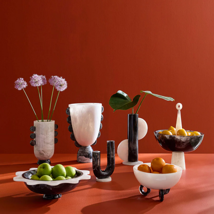 Mustique Black &amp; White Bowl – geometrisches Design mit schwebender Optik
