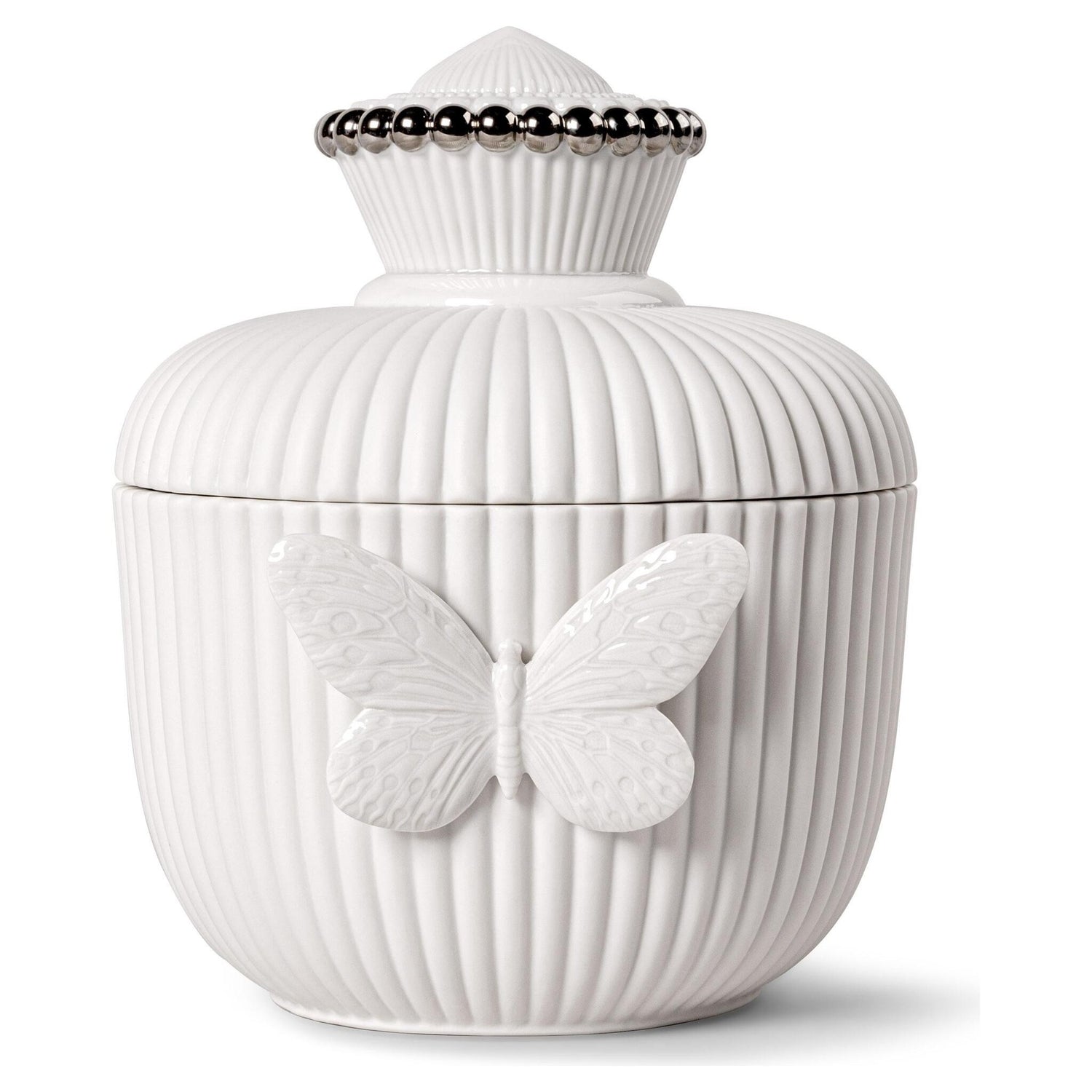 Schmuckdose LADY LUCK von Lladró mit weißem Schmetterlingsrelief