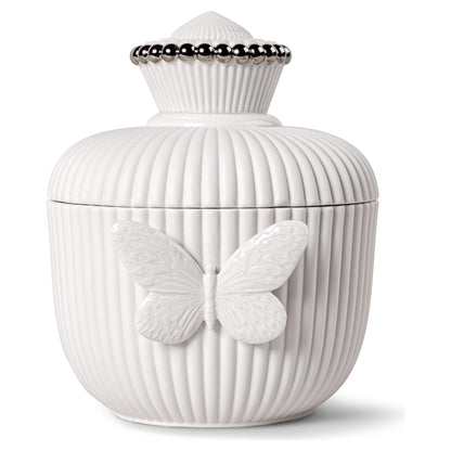 Schmuckdose LADY LUCK von Lladró mit weißem Schmetterlingsrelief