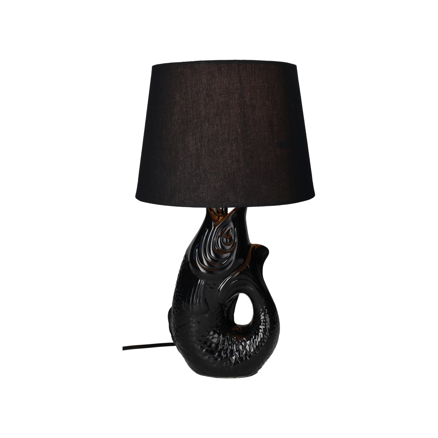 Monsieur Carafon Fisch Lampe S schwarz elegante Fischform Lampe