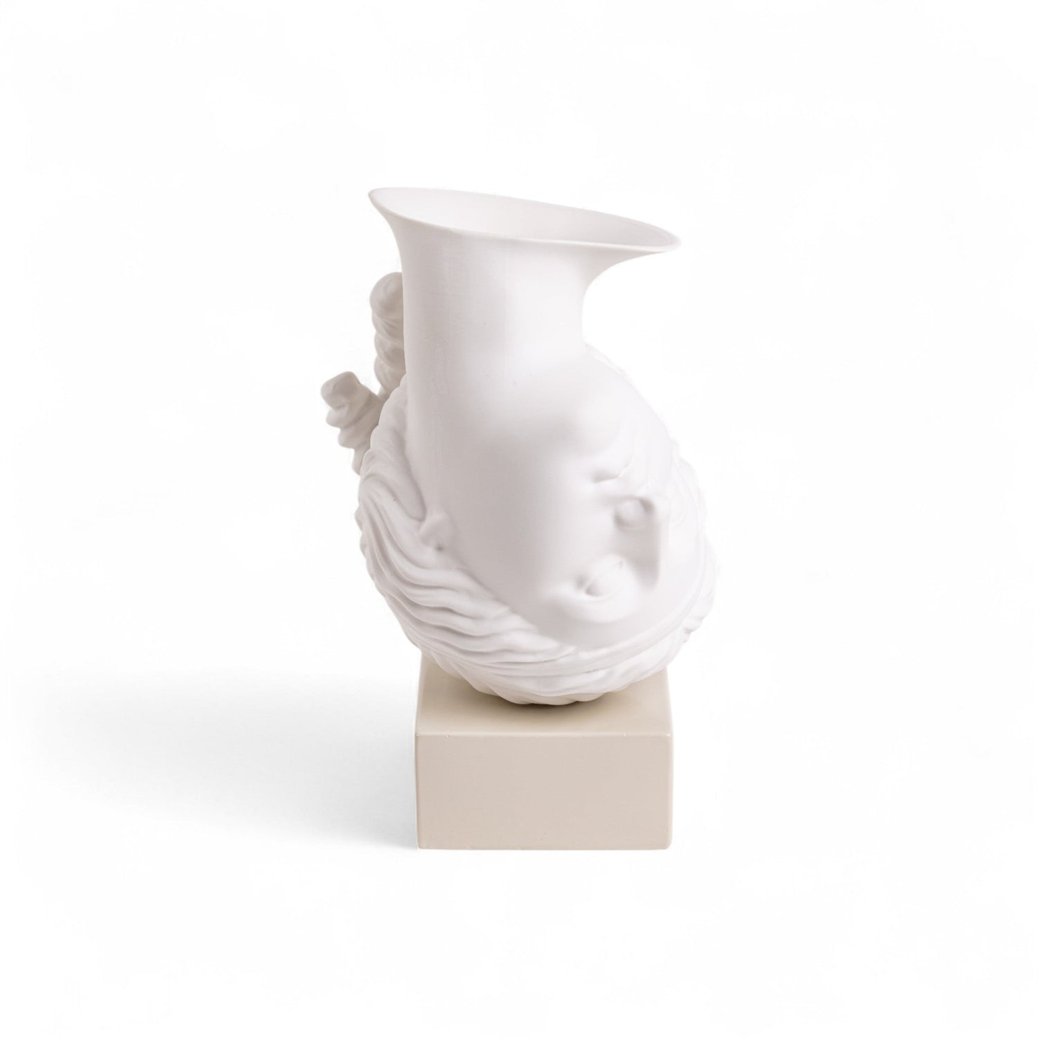 AMOR VOLAT Vase aus Porzellan mit feinem Gesichtsmotiv und glatter Oberfläche