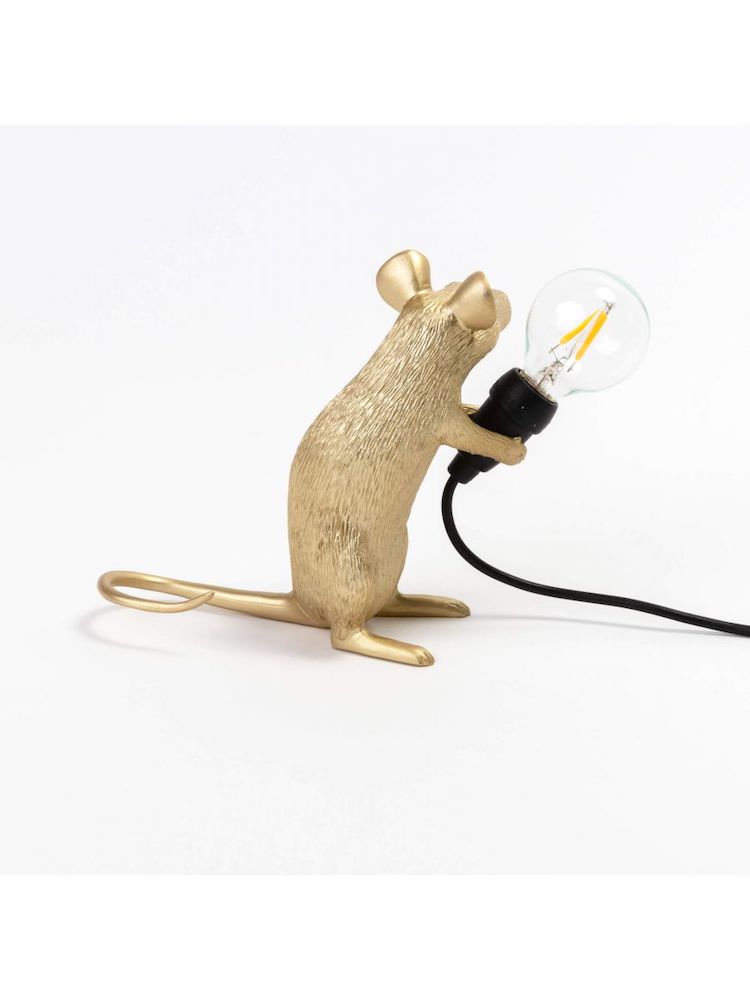 Tischlampe MOUSE sitzend gold