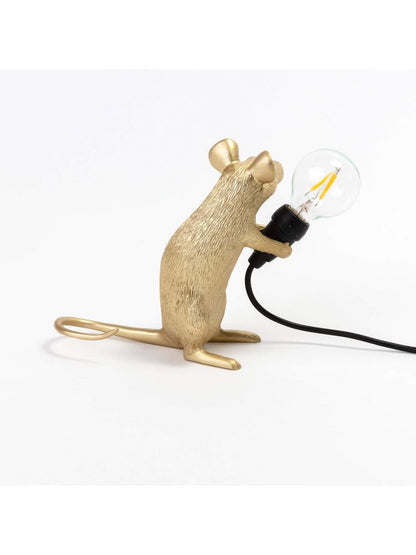 Tischlampe MOUSE sitzend gold