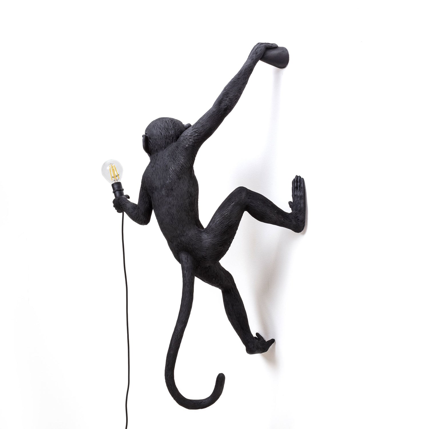 Seletti Monkey Lamp – Hanging Right Version in Schwarz