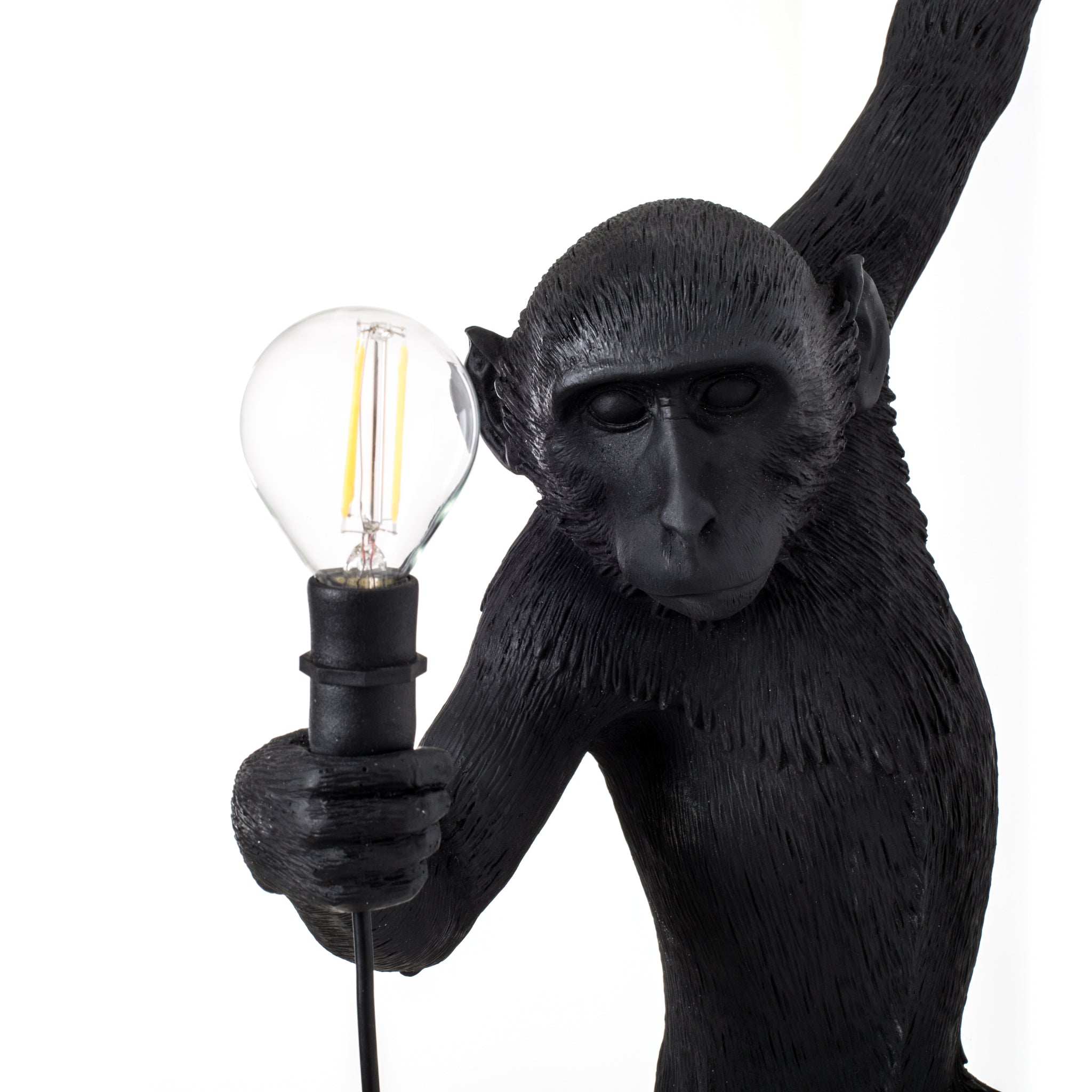 Hängelampe in Affenform – Seletti Monkey Lamp Black Left