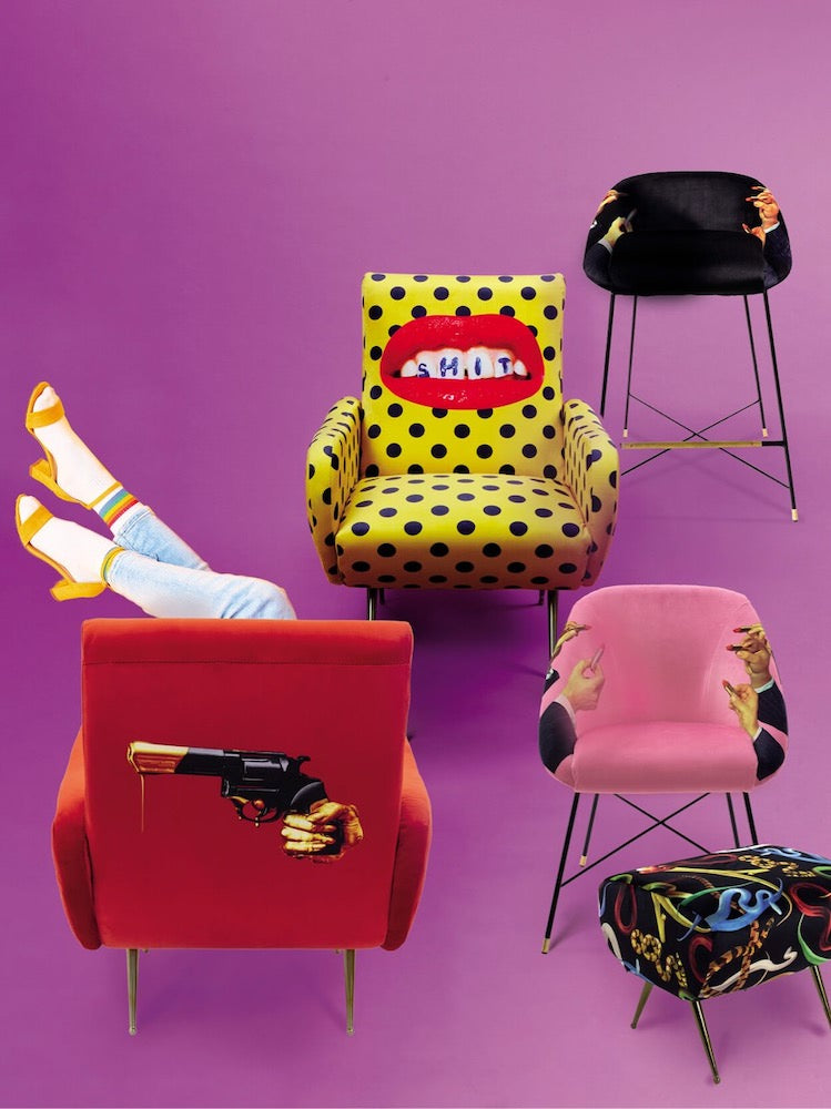 Charme der 50er Jahre mit den modernen, extravaganten Sesseln von Seletti