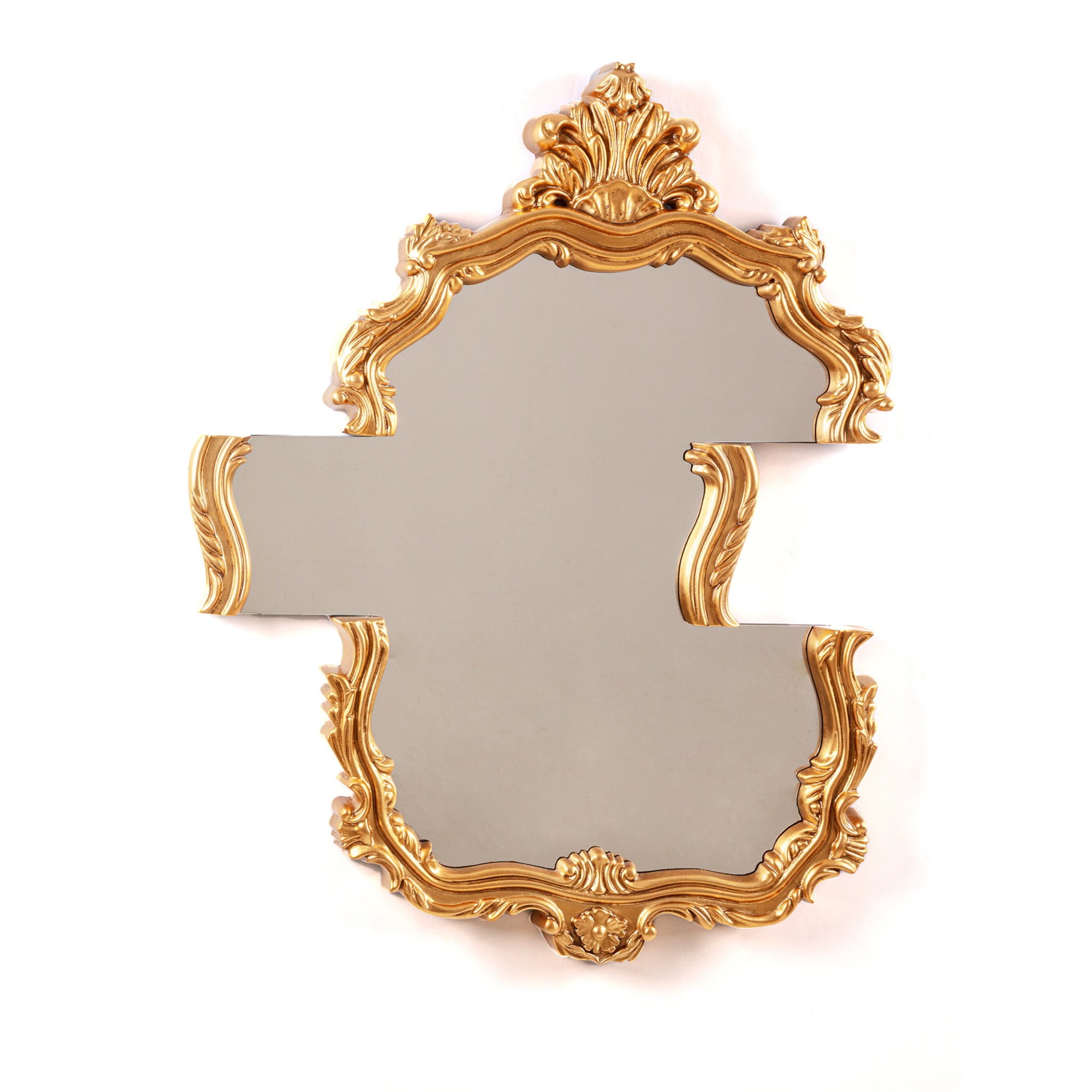 Seletti Tetris Mirror – goldener Designer-Spiegel mit barocker Form