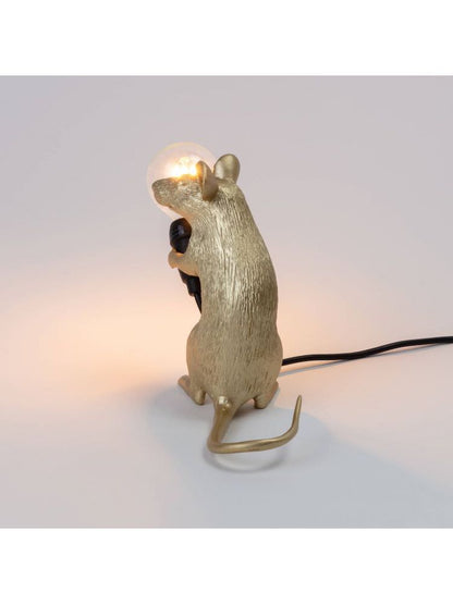 Tischlampe MOUSE sitzend gold