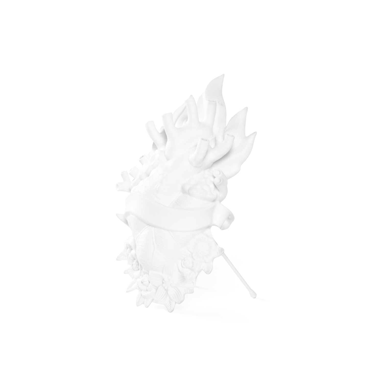 Seletti HOLY LOVE IN BLOOM VASE aus weißem Porzellan mit Reliefstruktur