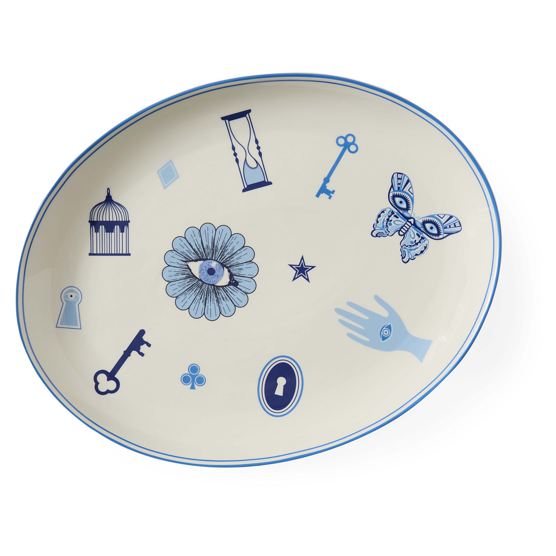 Servierplatte DRUGGIST von Jonathan Adler mit surrealistischem Design