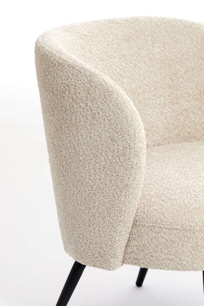 Sessel DIEYDA beige schwarz 67x68x72cm