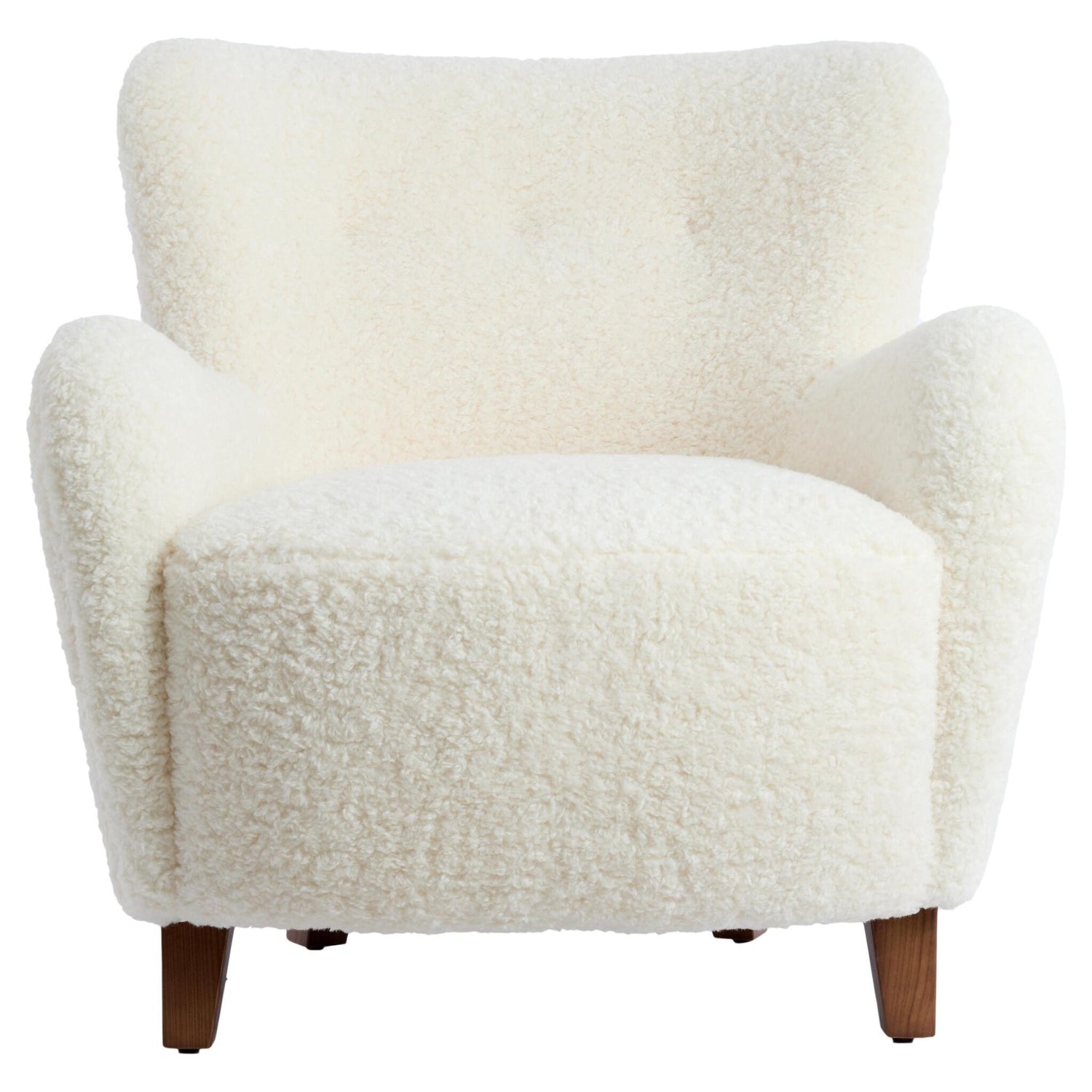 Vorderansicht des cremefarbenen VREYA Stuhls im Retro-Design