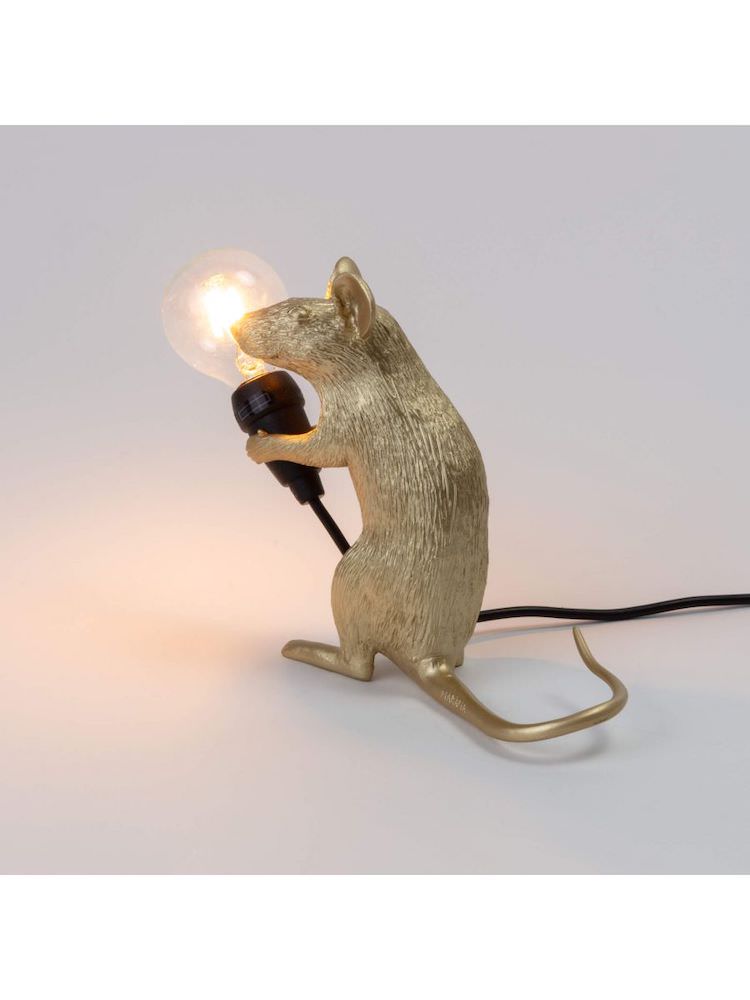 Tischlampe MOUSE sitzend gold