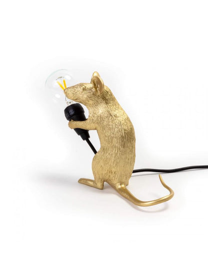 Tischlampe MOUSE sitzend gold