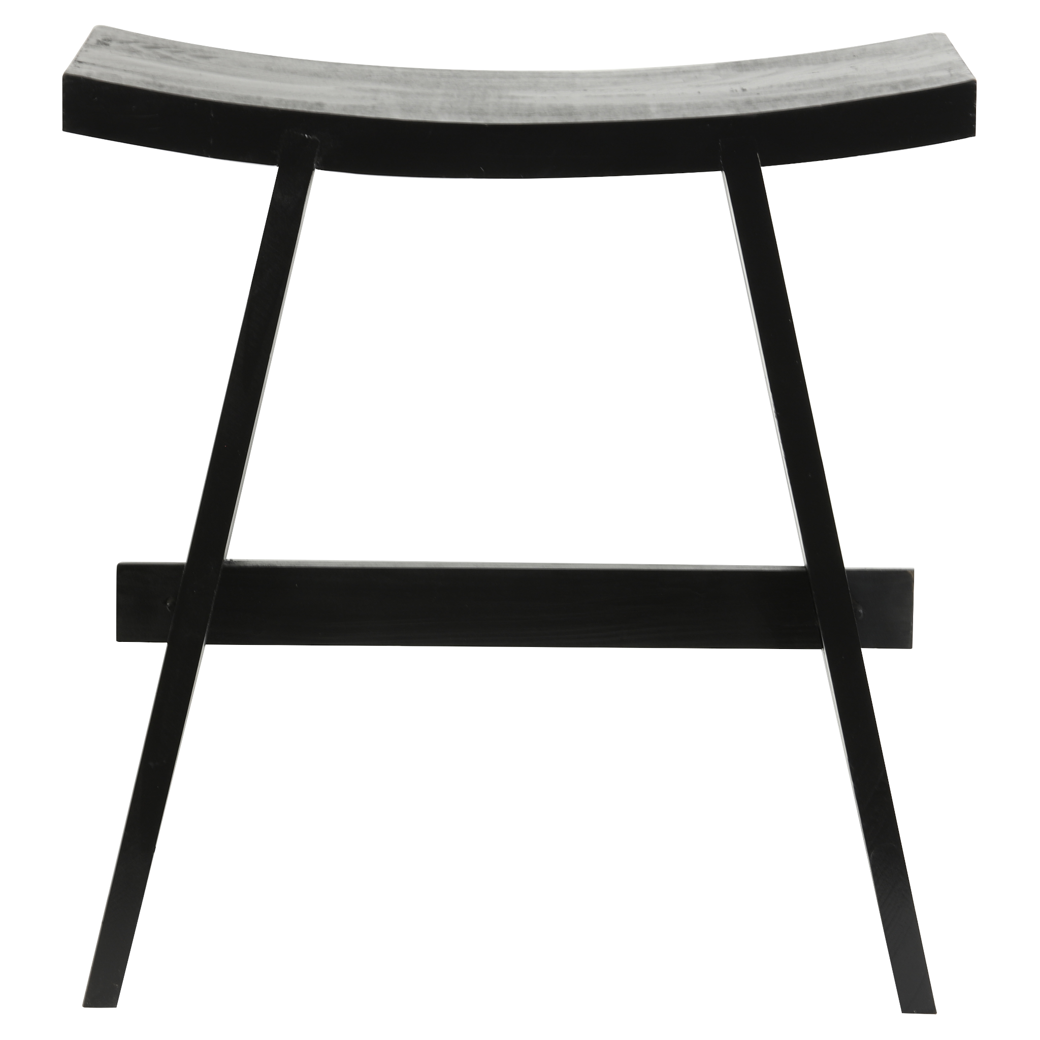 Detailansicht der schwarzen Holzstruktur des Hockers NIEKE