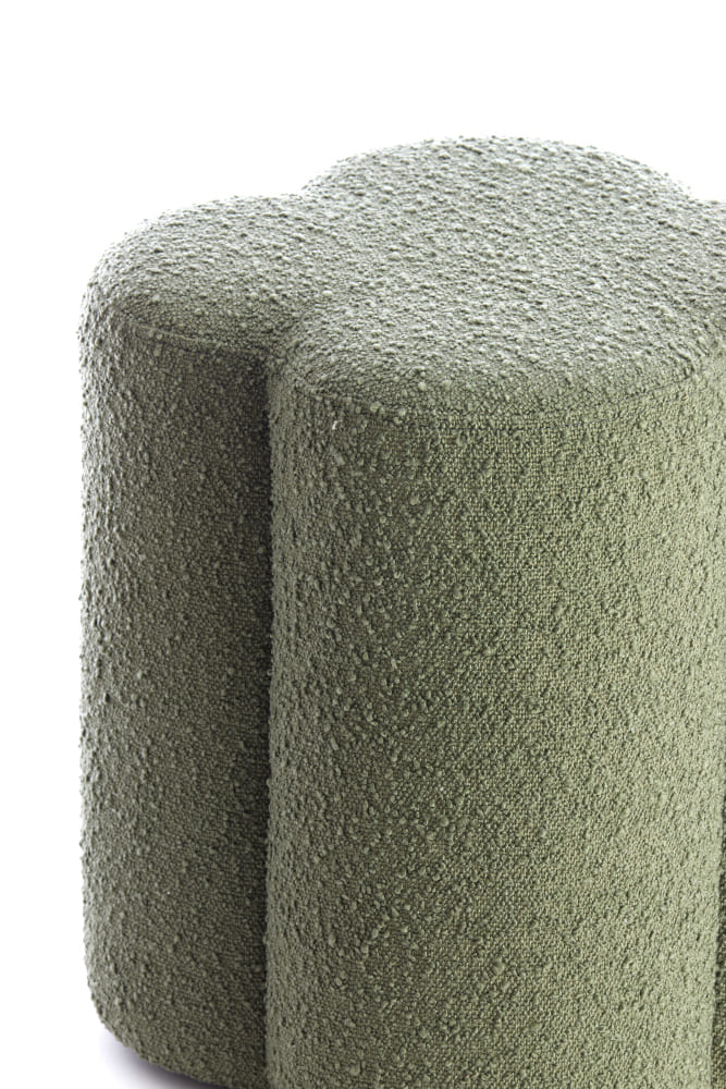 Sitzpouf NALANI 38x38x45cm bouclé dunkelgrün