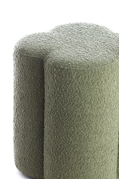 Sitzpouf NALANI 38x38x45cm bouclé dunkelgrün