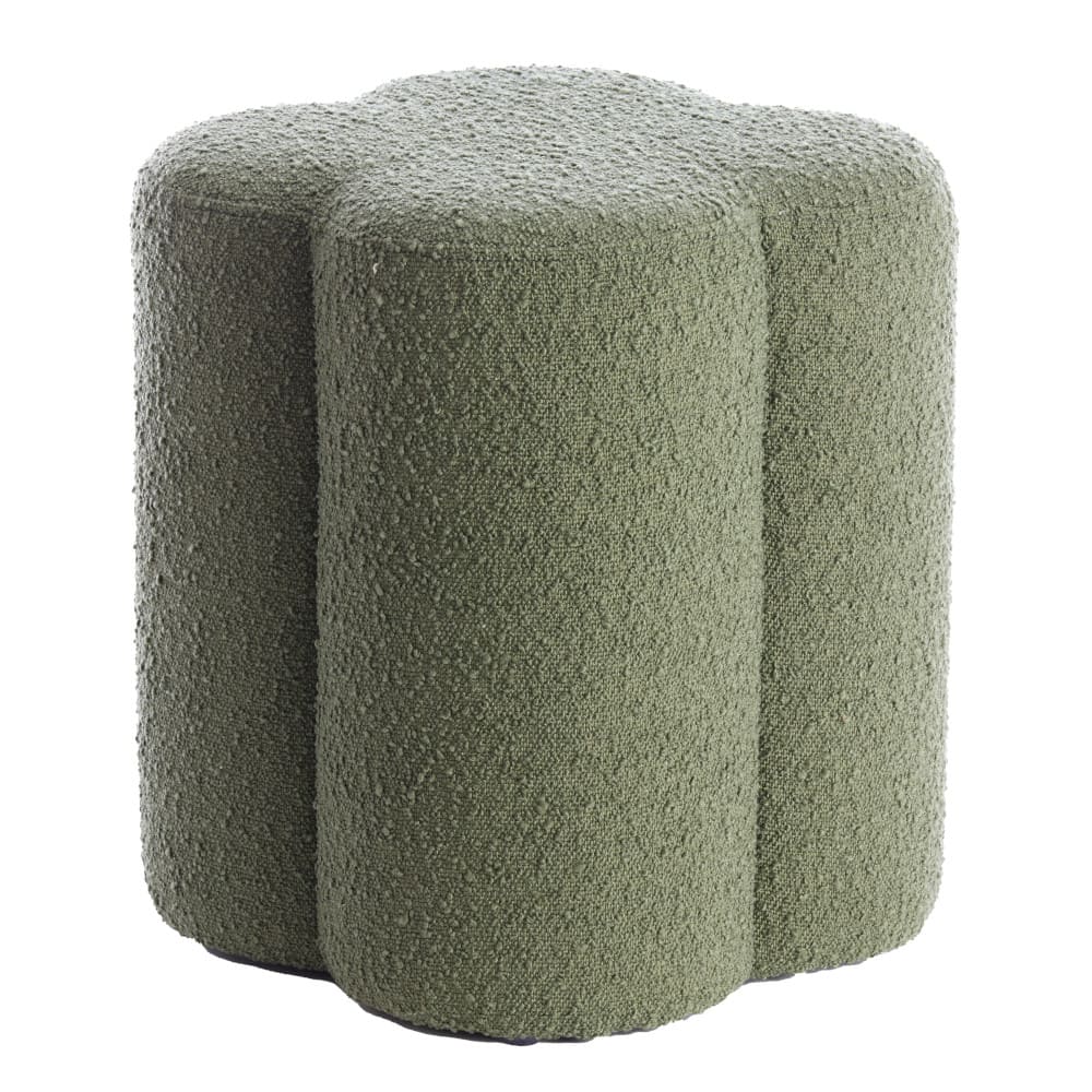Sitzpouf NALANI 38x38x45cm bouclé dunkelgrün
