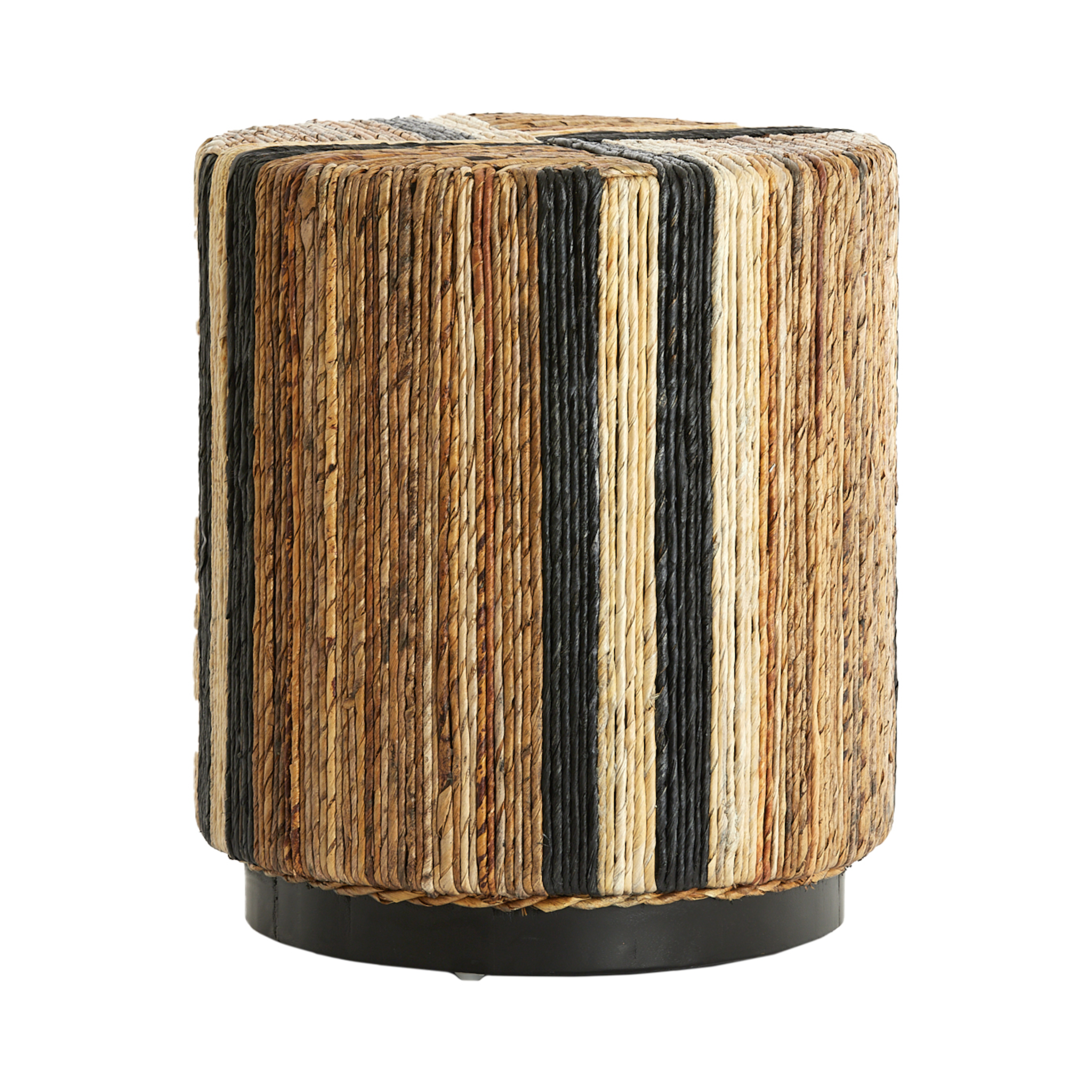 Runder Sitzpouf "YUTURI" in Braun, Schwarz und Creme von Light &amp; Living.
