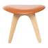 Slab Ottoman von Tom Dixon aus gebürsteter Eiche und Cognac Leder, moderner Design Hocker im minimalistischen Wohnraum