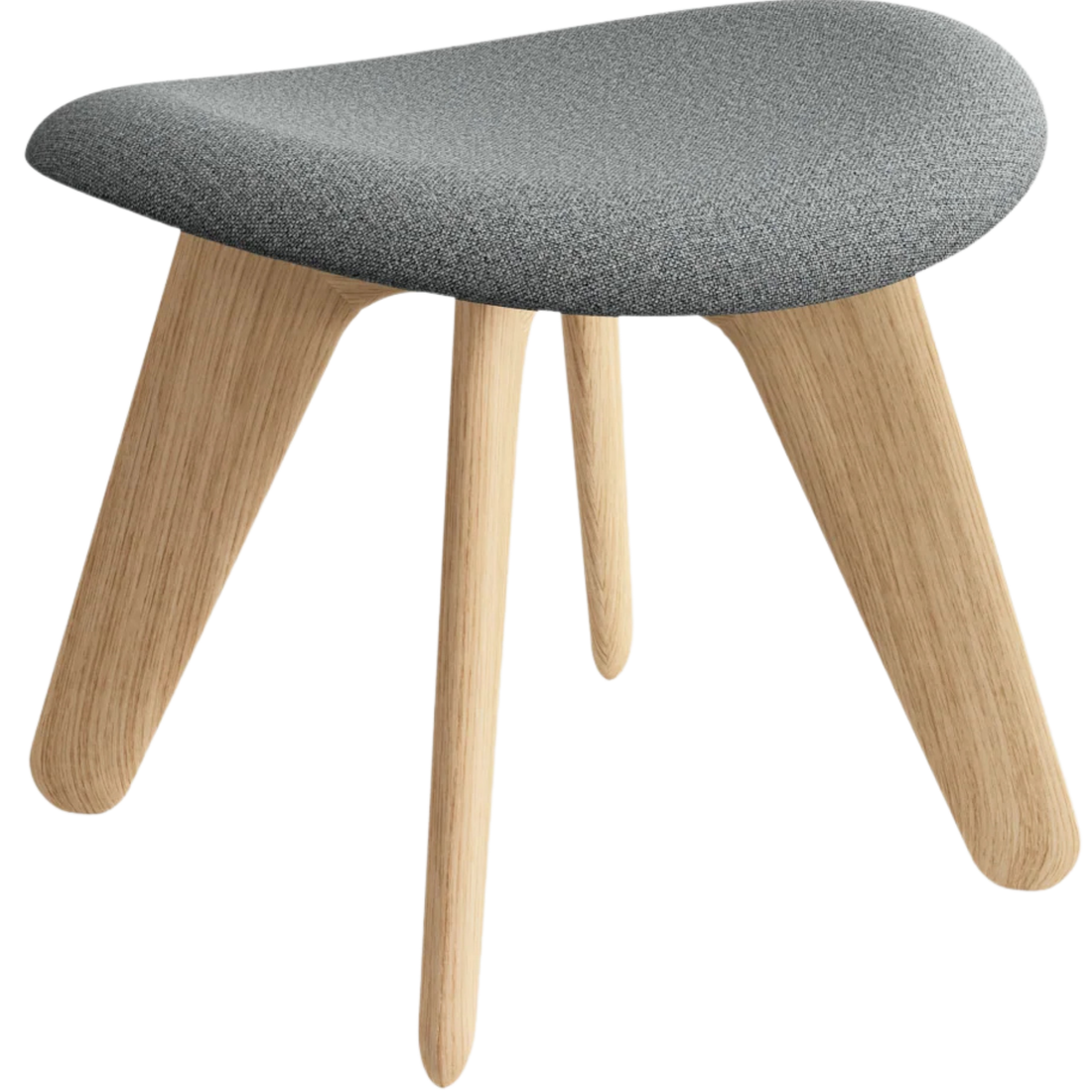 Slab Ottoman von Tom Dixon aus gebürsteter Eiche mit grauem Kvadrat Hallingdal Stoffbezug im modernen Wohnraum