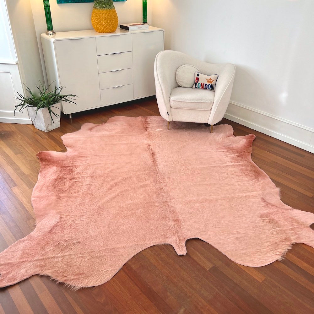 Kuhfell Teppich softrosa